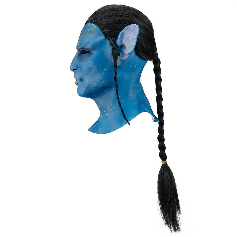 BLUE ALIEN LATEX MASK