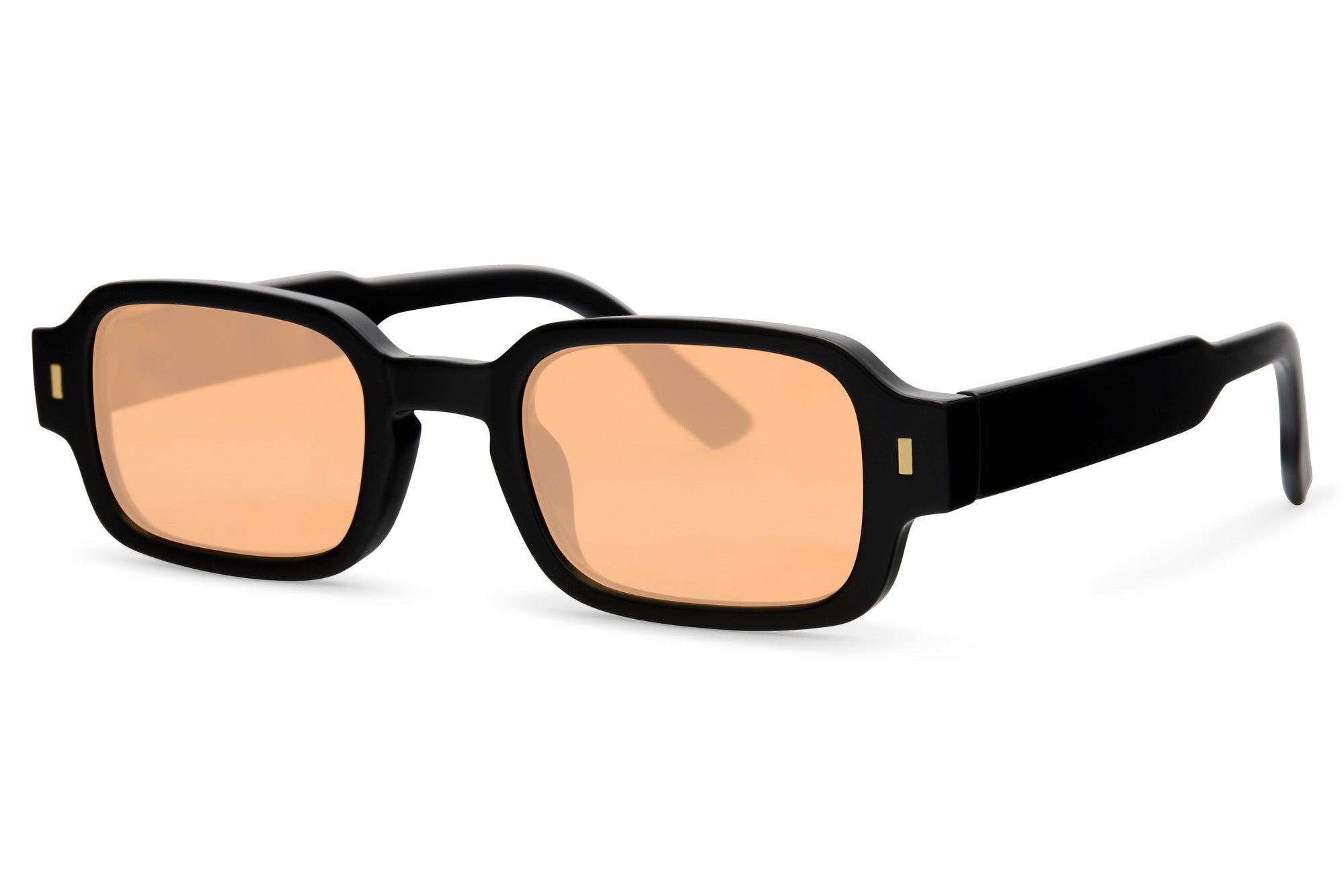 MONTERO black sunglasses with amber lenses premium rectangular frame