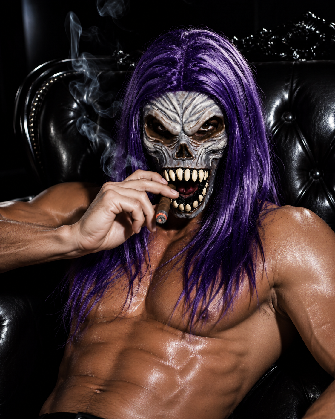 Purple Reaper Latex Mask