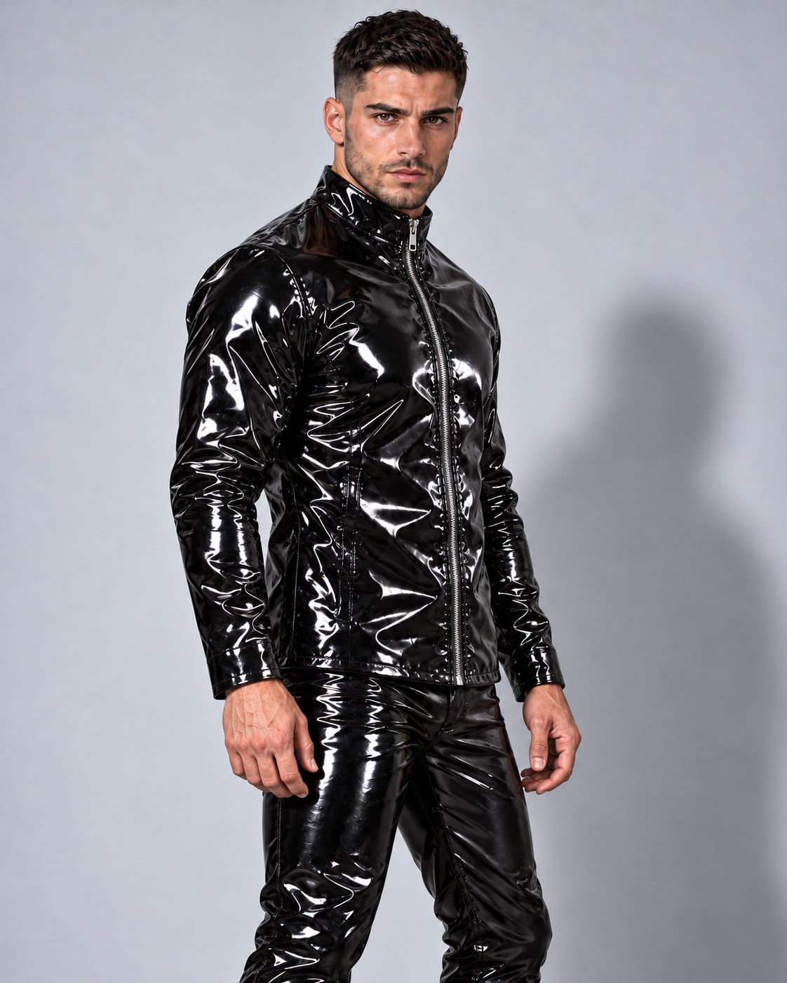 BLACK MASTER LATEX JACKET