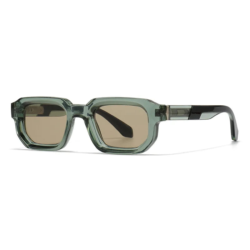 Black sunglasses with a white background