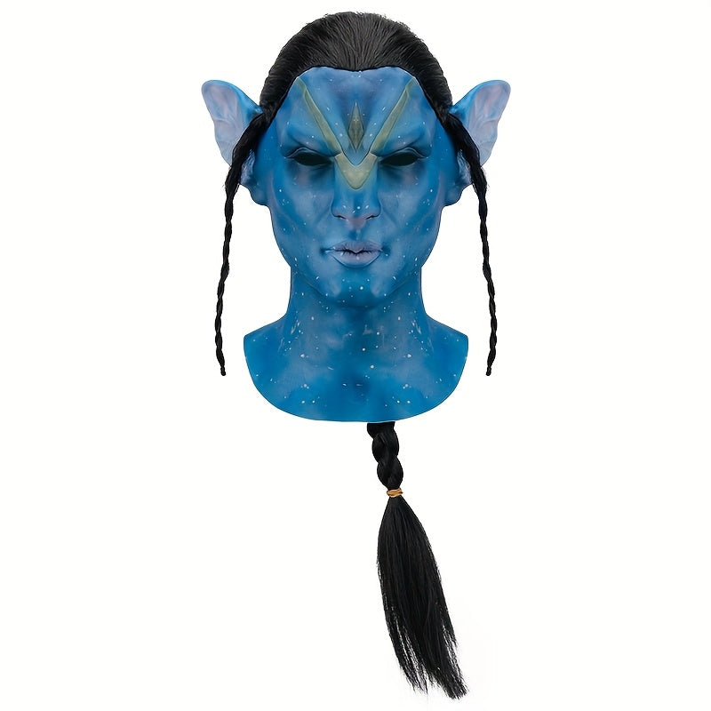 BLUE ALIEN LATEX MASK